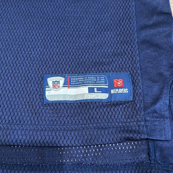 REEBOK NFL Blue Dallas Cowboys V Neck Jersey Romo #9 Shirt Kids Sz Large - Picture 9 of 13